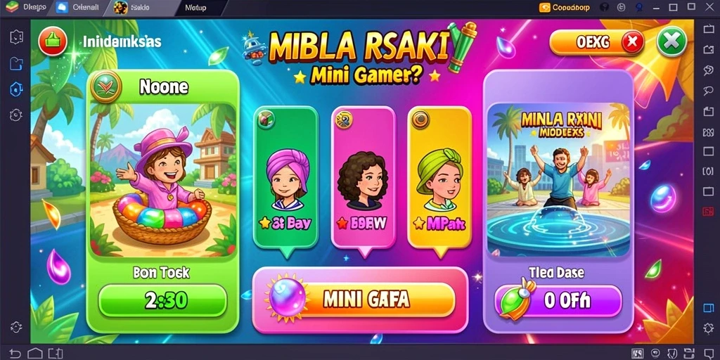 Tampilan permainan yang menarik dan penuh warna.