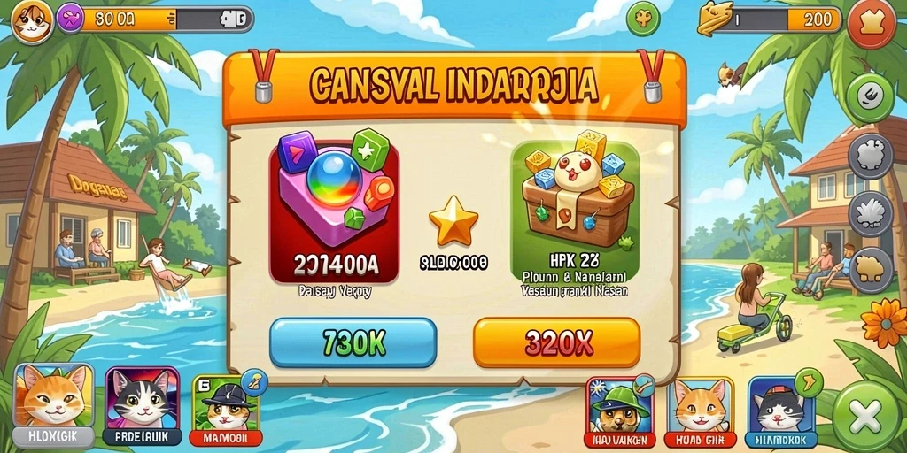 Screenshot menunjukkan grafis menawan dari karakter utama OVO99.