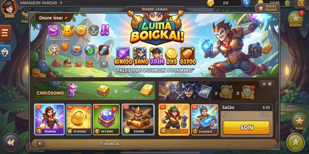 Tampilan awal game PP444 yang berwarna-warni.